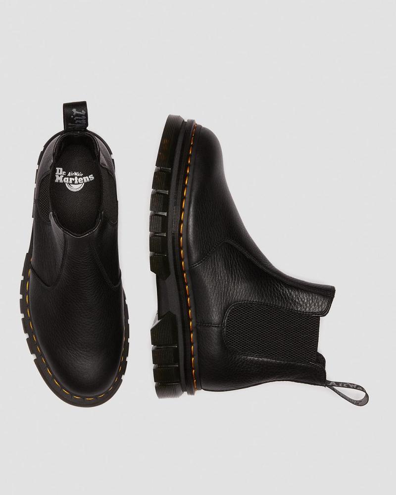 Black Men's Dr Martens Rikard Lunar Leather Ankle Boots | CA 446OKI